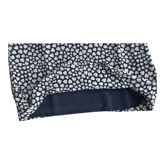 J.CREW Womens Size M White Navy Blue Pintuck Heart Print Popover Blouse Top - Picture 12 of 15